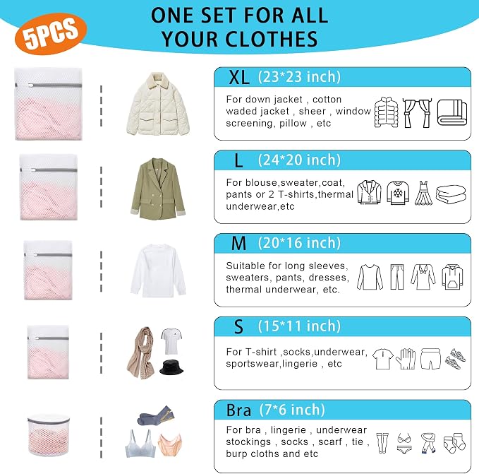 7 Pcs Shoe Laundry Bag and Sneaker Cleaner Mesh Bags | Supports washing machine and dryer, shoe cleaner sneakers and tennis shoe cleaner, small laundry bag for clothes, 7 piece set