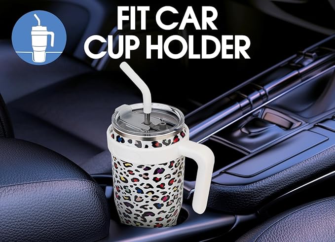 Zenbo 50 oz Tumbler With Handle,Lid and Straw | Stainless Steel Insulated Tumbler, Keeps Drinks Cold up to 34 Hours, Fit in Car Cup Holder, Dishwasher Safe and BPA Free
