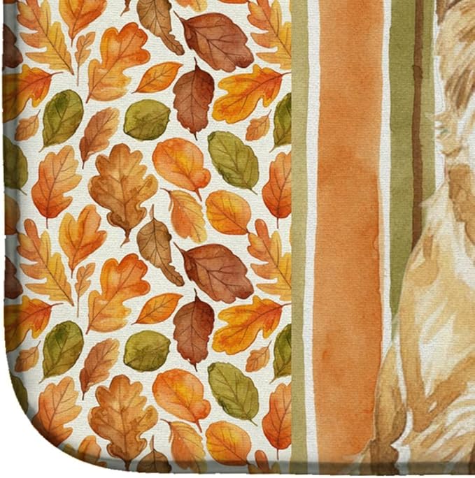 Caroline's Treasures Wheaten Norfolk Terrier Heirloom Fall Dish Drying Mat Absorbent Dish Drying Mat Pad for Kitchen Counter Dish Drainer Mat for Countertop, 14 x 21", Multicolor