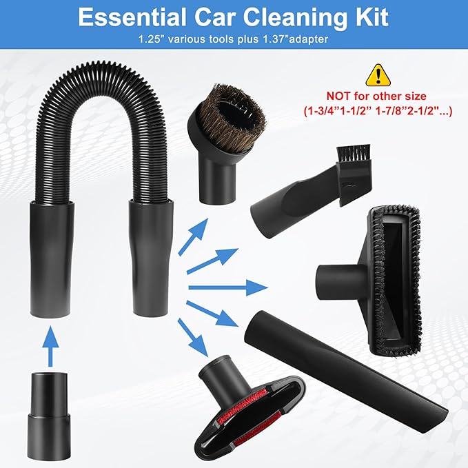Replacement Accessories for Shark Cordless Vacuum IX141, IZ462H, IZ483H, IZ363HT, IZ361H, IZ163H, IZ362HD. Horsehair Brush, Dust Brush, Extension Hose, Crevice Tool, Dryer. D-Shaped Connector.
