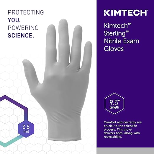Kimtech™ Sterling™ Nitrile Exam Gloves (50707), 3.5 Mil, Ambidextrous, 9.5", M , (200 gloves/Box)