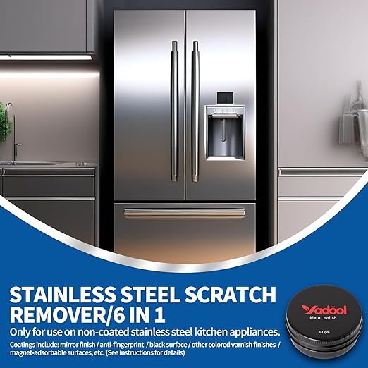 Stainless Steel Scratch Remover Kit, Suitable for Sinks & Appliances Scratch Repair & Polish, Used for Non-Coated Stainless Steel & Easily Remove Rust, Discoloration