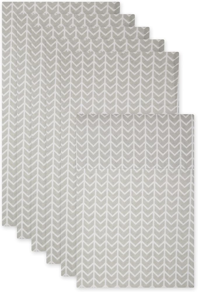 DII Fridge Liner Collection Non-Adhesive, Cut to Fit, 12x24, Cool Gray Herringbone, 6 Piece
