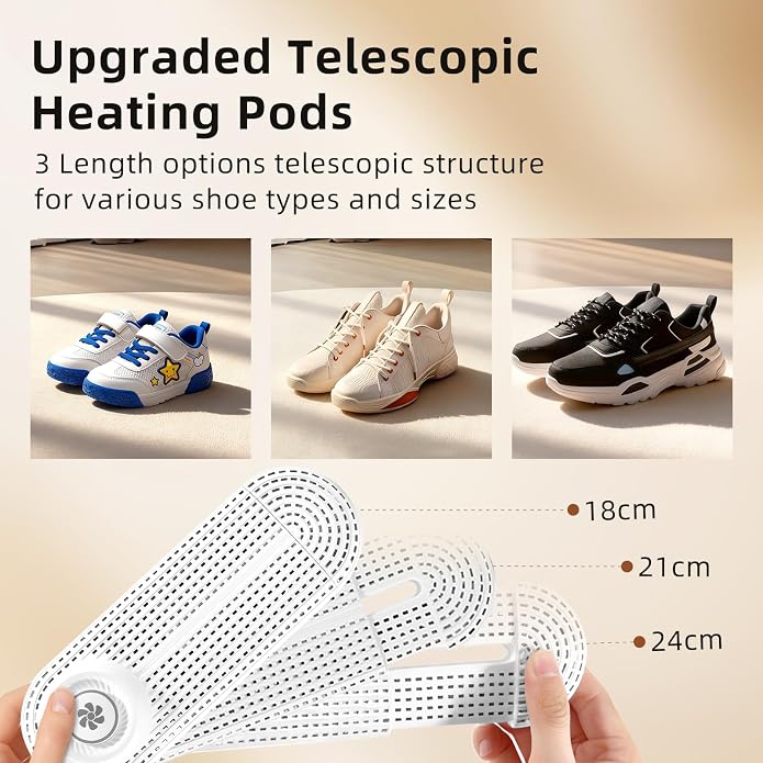 Electric Boot Dryer, Shoe Warmer with IC Controller, Footwear Travel Dryers Silent with 3/6/9 Hours Timer