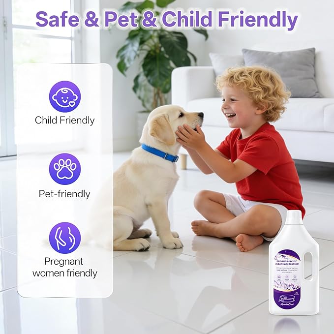 2.5 L Floor Cleaning Solution Lavender Scent Compatible with Roborock/Shark/Bissell/Swiffer/IRobot/Eufy Quick Drying Without Residue Suitable for All Robot Vacuums and Wet Dry Dual-Use Vacuum Cleaners