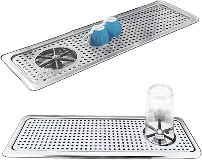 YBB Pitcher Rinser Cup Washer Glass Cleaning Rinser with Side Sprays, Drain and Drip Tray for Bar Coffee Shop (25.4" x 8.5" x 1")