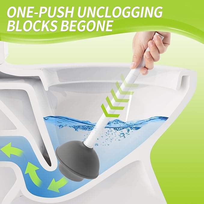 IVYROLL Toilet Brush and Plunger Set Hidden, S-Shaped Toilet Brush Plunger Combo, Perfect for Homes, Apartments & Bathrooms