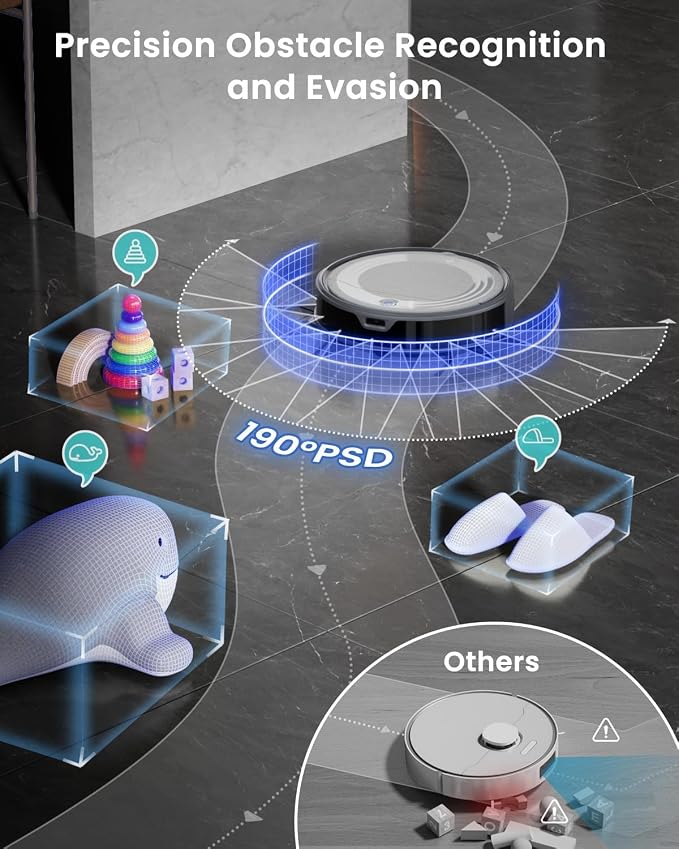 Lefant M310 Ultra Robot Vacuum and Mop, 6000Pa Suction-Slim Robotic Cleaner, Accurate Obstacle Avoidance, WiFi/App/Alexa Control, 170min Runtime, with ToF LiDAR Navigation for Pet Hair and Home