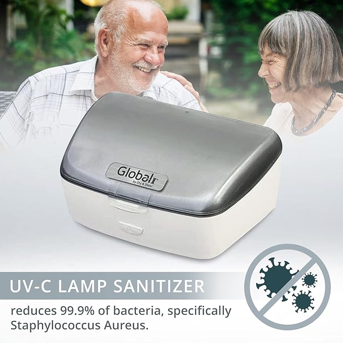 Global II by Dry & Store | Electric Hearing Aid Dehumidifier with UV-C Lamp Sanitizer