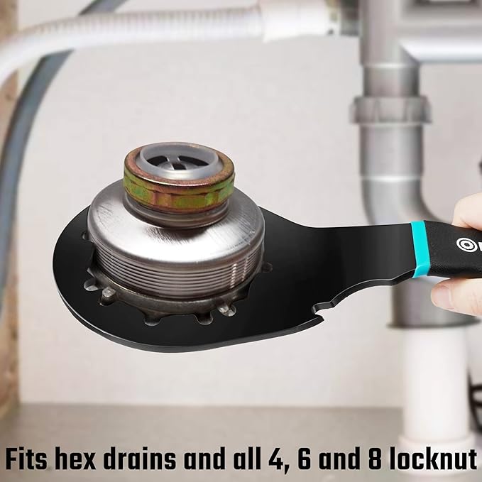 DURATECH Telescoping Basin Wrench & Sink Drain Wrench, Great for loosen and tighten strainer locknut