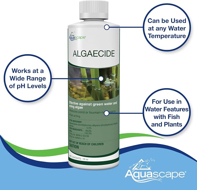 Aqauscape Algaecide for Pond, Waterfall, and Water Features, 16-Ounce, 96023