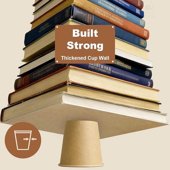 3 oz 600 Pack Disposable Coffee Cups, Bulk Brown Disposable Paper Cups, Coffee Cups for Hot Tea, Chocolate and Cold Drinks