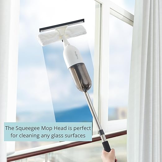 True & Tidy Clean Everywhere Spray Mop Kit Premium Floor Spray Mop Refill with Any Cleaning Solution, Includes 6 Pads (2 Microfiber, 2 Round, 2 Squeegee Pad)