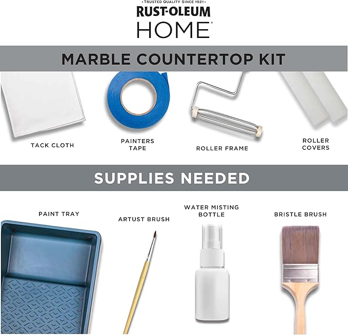 Rust-Oleum 384964 Home Marble Countertop Coating Kit, 72 fl oz, White