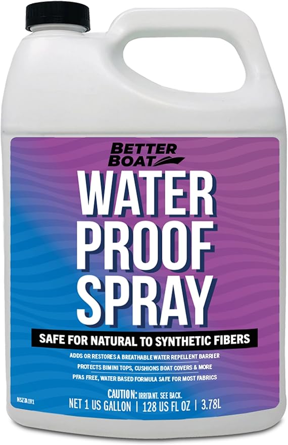 Better Boat Waterproofing Spray for Fabric 1 Gallon, Heavy Duty Water Proof Spray for Outdoor Canvas, Jackets, Tents, Clothing and Boots, Water Repellent Protector