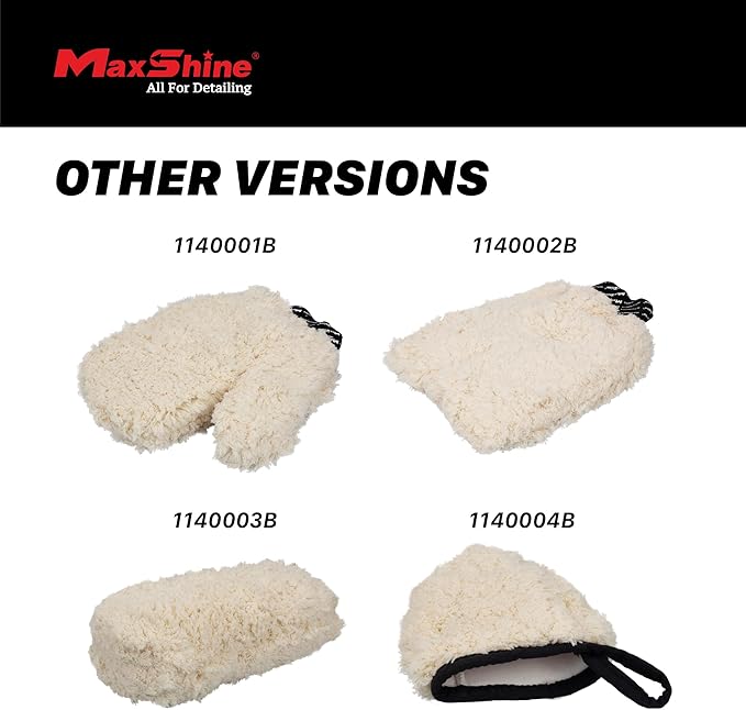 Maxshine Universal 4-Pack Professional Microfiber Wash Mitts Auto Detailing - Car Washing Accessories - Finger Wheel & Dusting Mitt, Small Area Detailing & Wash Mitt (2 Sets)