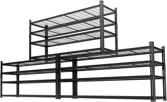 Storage Shelves Heavy Duty 3 PCS, 60"L x 24"W x 60"H Garage Wire Shelving Unit Loads 2640LBS, 4-tier Adjustable Metal Industrial Utility Shelf Rack for Kitchen, Laundry, Pantry, Warehouse, Basement