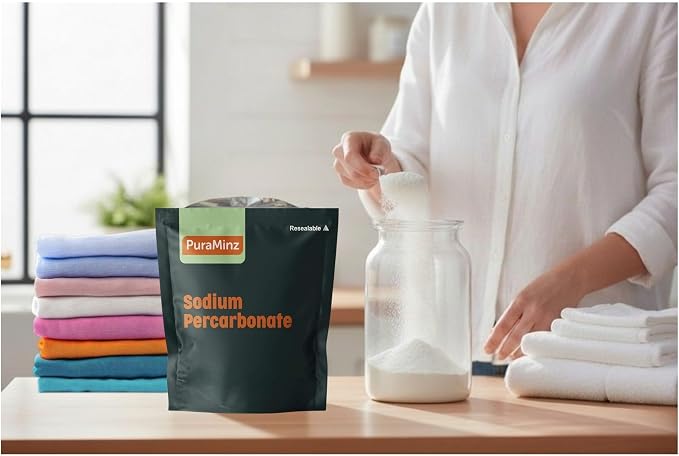 Sodium Percarbonate (10 LBS) – High‑Purity, Unscented, Chlorine-Free Laundry Booster, Eco-Friendly Stain & Odor Remover, Multipurpose Cleaner – Oxygen Bleach Powder
