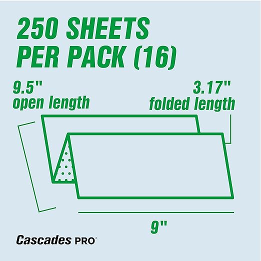 Cascades PRO Select Multifold Paper Towels Bulk- Universal Fit for Dispensers - Commercial Bathroom Kitchen Towel - 250 Sheets/pack, 16 Packs/Box - H175- Natural Brown