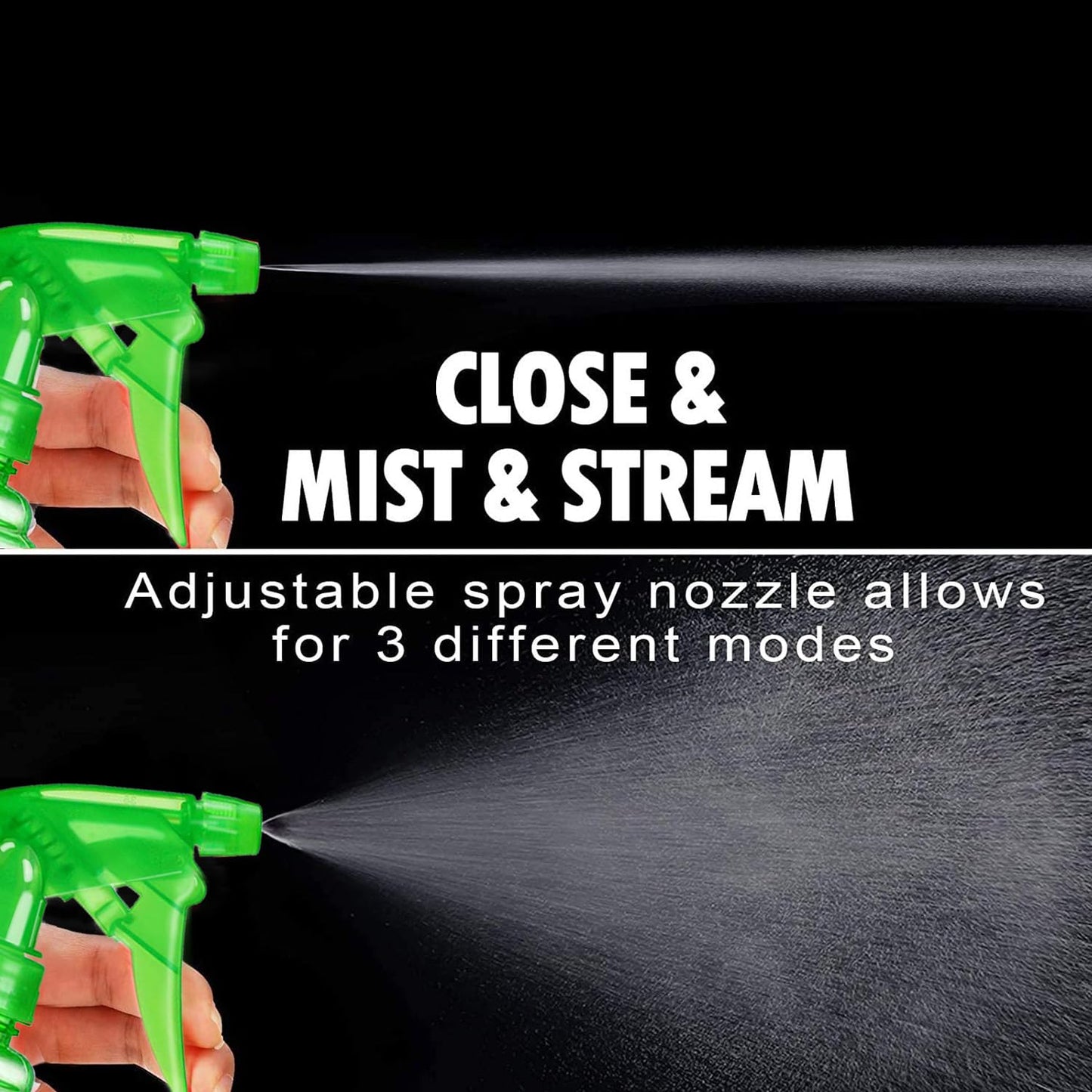 Spray Bottles - 3 Pack, 16 oz - Mist/Stream, Bright Colors, Sturdy, Leak Proof, BPA Free, For Cleaning, Plants, Pet, Vinegar, BBQ, Hair, Cooking - Perfect Size, Easy to Use. With Labels, Funnel