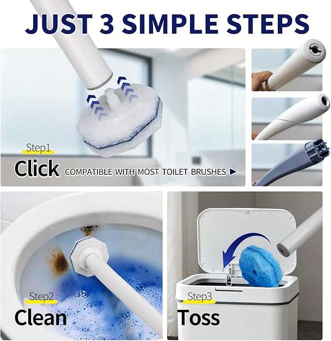 64 Count Toilet Wand Refills for Clorox Toilet Wand,5X Cleaning Power, Extra Thick, Fresh Fragrance,Compatible with Most Toilet Brushes