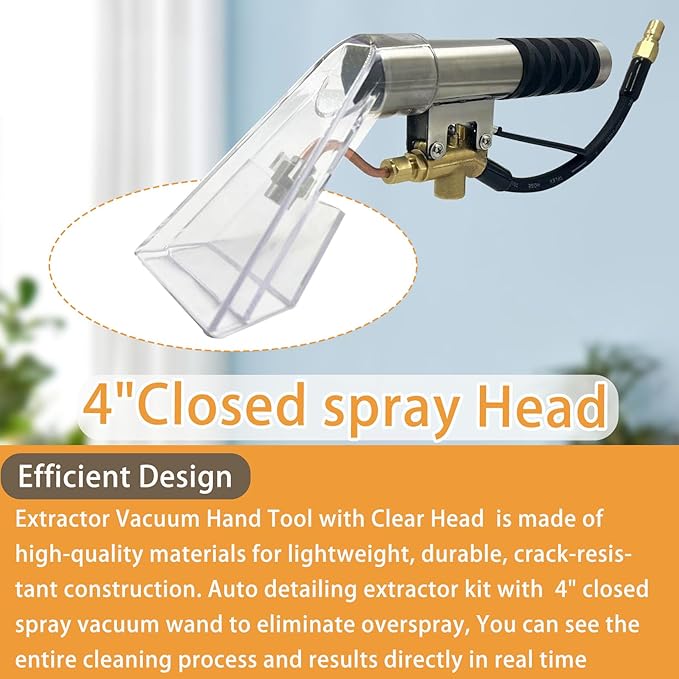 Extractors Upholstery and Auto Detailing Tool Hand Wand, Extractor Hand Tool, Carpet Cleaning Extractor with Clear Head for Mytee/ShopVac & Most Portable Carpet Attachment, Extractor Vacuum Hose Kit