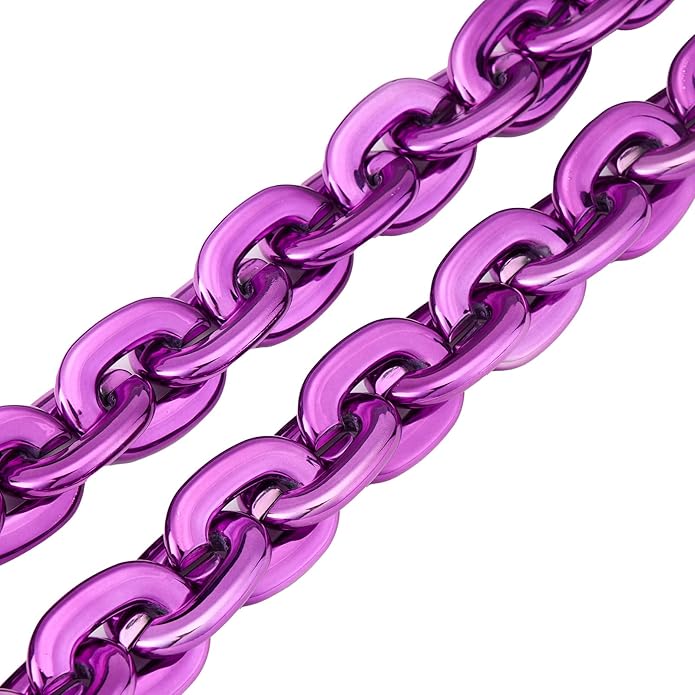 Passed colorfast test,Large Plastic Chain Necklace, 2 Pack / 4 Pack Optional,Hip-hop Rapper Big Chunky Fake Necklace , Super long Detachable, Non-fading Party Clothing Plastic Jewelry Necklace Decoration, Women and Men.