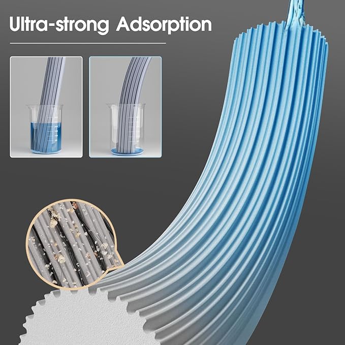 Masthome Spin Mop Bucket System with 3 Mop Pads & Sponge Mop with 3 Absorbent PVA Mop Refills for Floor Cleaning