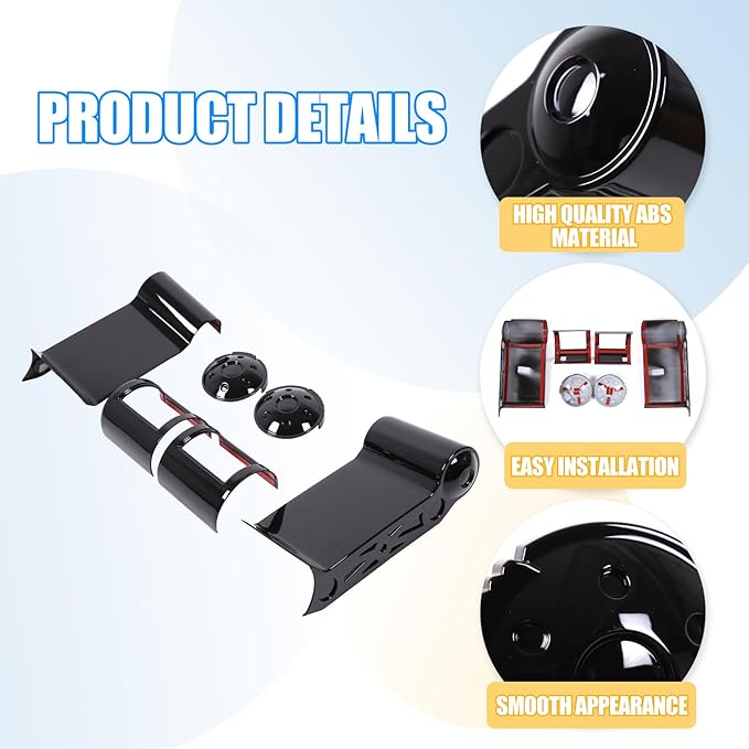 Dashboard Side Air Outlet FrameABS Car Dashboard Side Air Outlet Frame Decorative Panel for Toyota FJ Cruiser (XJ10) 2007-2022 A/C Air Vent Kit Interior Accessories (Glossy black)