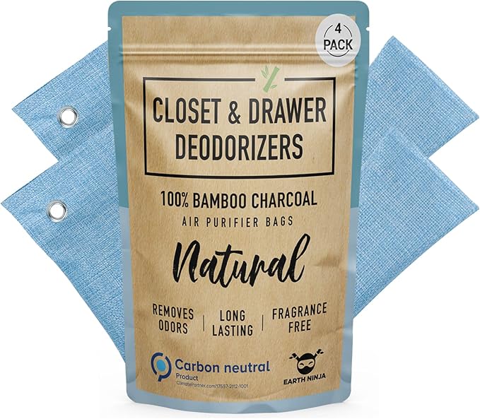 Ellis Harper Closet and Fridge Deodorizer - Naturally Absorb and Eliminate Bad Smells - Unscented, Chemical Free, White, Bamboo Scented, Stick Form, Area Deodorizer