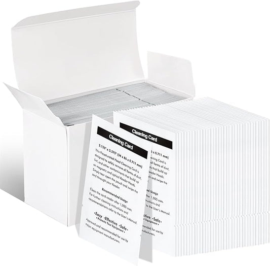 100 PCS Credit Card Reader Cleaning Cards - CR80 Dual Side Cleaning Sheets for POS Terminals, Printers, and Optical Card Readers