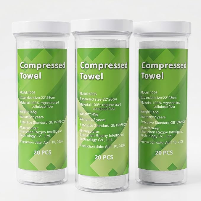 60 Pcs Compressed Face Towel Refills (3 Tubes) - 100% Viscose Fiber, Disposable Plant-Based Pucks for Hot Towel Dispenser and Smart Face Heater Machine, Daily Skincare Bathroom Spa
