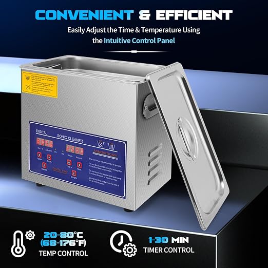 Commercial Ultrasonic Parts Cleaner 3l,Stainless Steel Lab Digital Professional Ultrasonic Parts Cleaner,110v Large Sonic Machine Cleaner for Jewelry Watch Automotive Parts Carburetor
