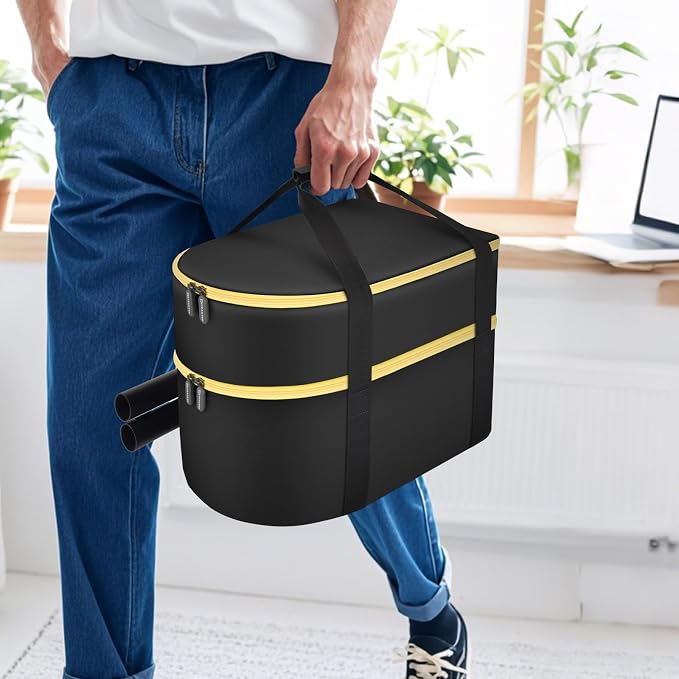 Bag for Wagner Spraytech 0282014 905e/915e/925e Portable Steam Cleaner, Foldable Handheld Steamer Storage Case for 18 Accessories Cleaning Brushes, Wallpaper Steam Plate with Pockets-Bag Only(YELLOW)