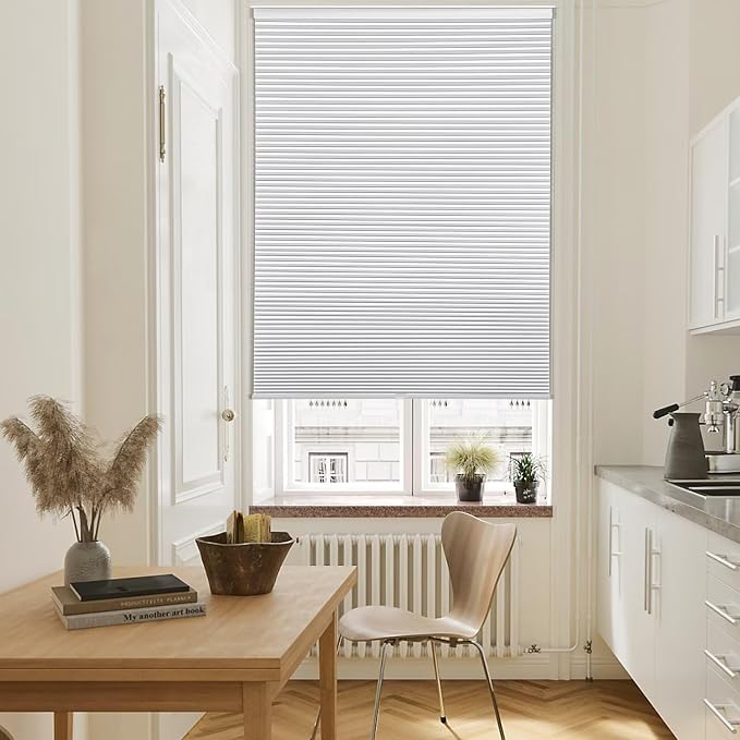 MYshade Cordless Blackout Cellular Shades, 1.5" Honeycomb Window Blinds for Bedroom & Nursery, Thermal Insulated, Noise Reducing, Privacy Shades, Inside or Outside Mount (27" W x 72" H, White)