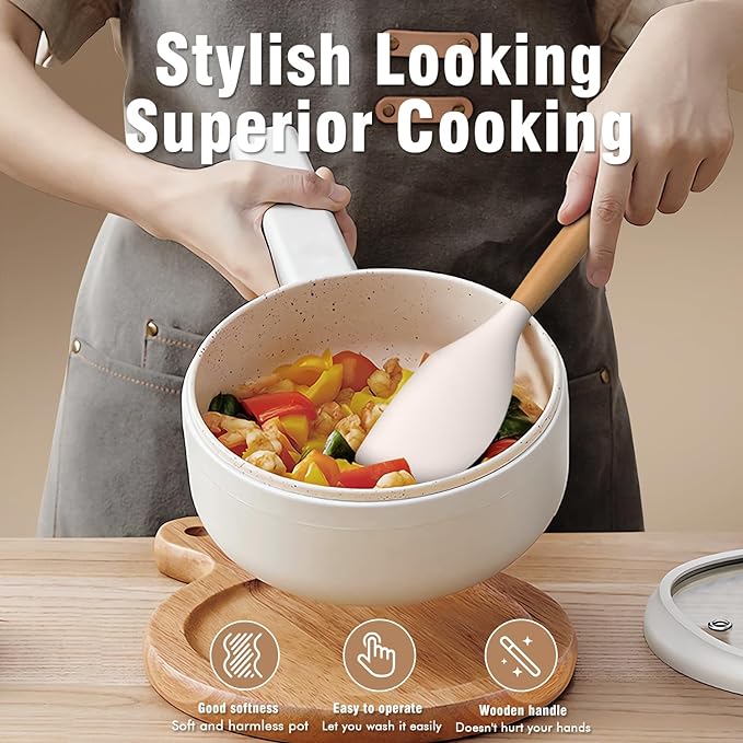 Silicone Cooking Utensils Set - AVGPD Silicone Kitchen Utensils for Cooking Wooden Handles, 446°F Heat Resistant Kitchen Utensil Spatula Sets, Gadgets for Non-Stick Cookware BPA FREE (Multicolour)