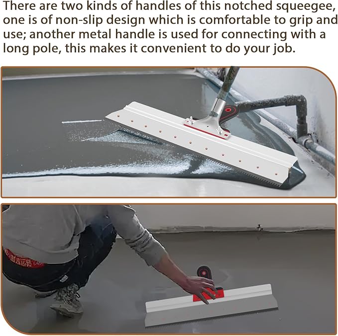 Notched Squeegee for Cement Self-Leveling Epoxy Floor Squeegee Cement Painting Coating Tool Floor Leveling Tool
