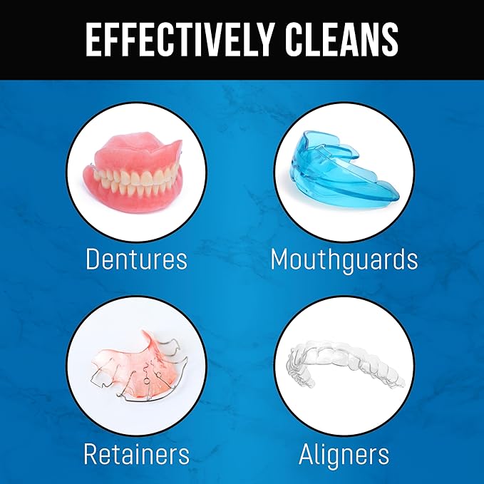 ZENGATE Retainer Cleaner Tablets - Quick 3-Minute Clean for Dentures, Mouth Guards, Aligners, and Night Guards - 120 Dental Cleansing Tablets - FSA HSA Approved Dental Appliance Cleanser