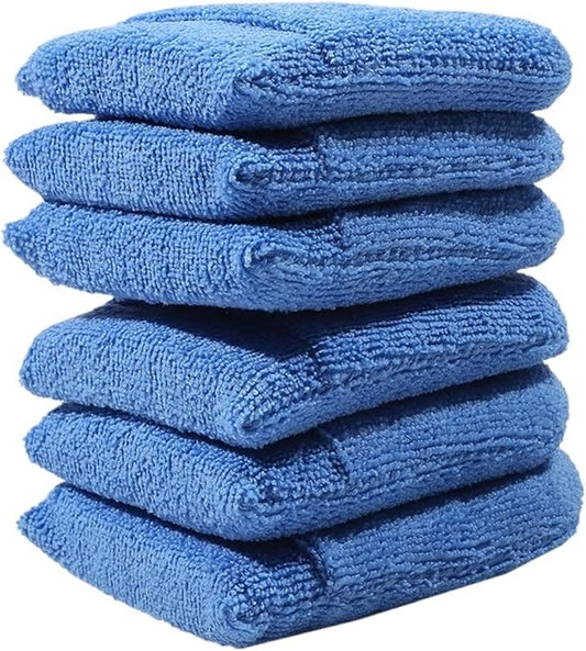 2/4/6Pcs Soft Microfiber Car Wax Applicator Mitts Polishing Sponge Wax Foam Car Wax Applicator Pad Car Detailing Cleaning Tools(6Pcs Blue)