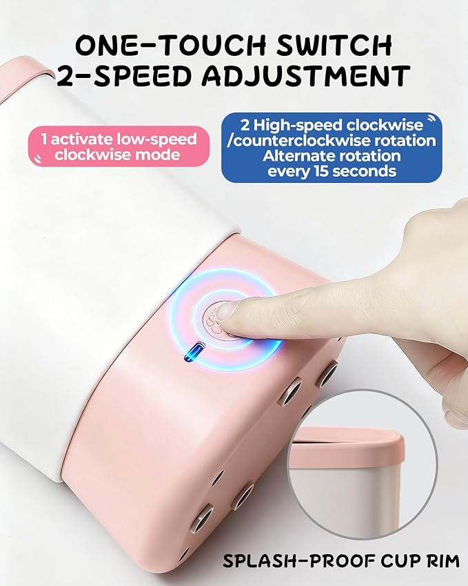 Electric Dog Paw Cleaner for Dogs，2 Speeds Automatic Dog Foot Paw Washer for Small Medium to Large Cat Dog Pet (Pink)