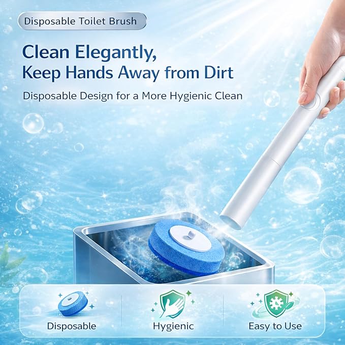 Count Disposable Toilet Brush Heads, Toilet Bowl Wand Refills, Replacement Heads for Toilet and Bathroom Cleaning, Not Compatible with Electric Toilet Brushes(48PCS)