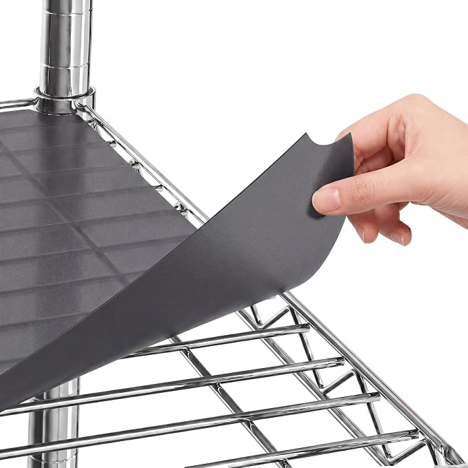 Sliner 8 Pack 11.8 x 16.6 Inch Wire Shelf Liner Gray Plastic Waterproof Liners for Organizing Metal Rack Shelves, Kitchen Cabinets, Cupboard, Pantry