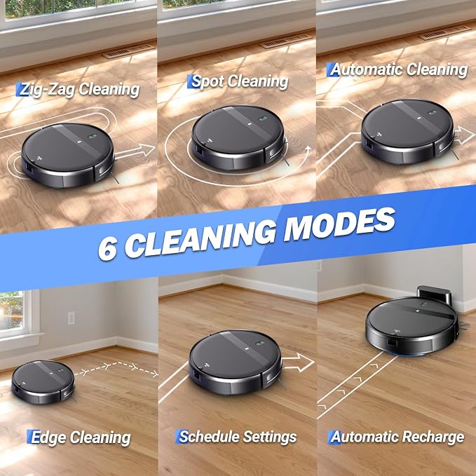 Kilgone Robot Vacuum and Mop Combo, Ultra Slim, Smart 3D Obstacle Avoidance, Tangle-Free Robotic Vacuum Cleaner for Pet Hair, Hard Floor & Carpet, App/Alexa/Google Control