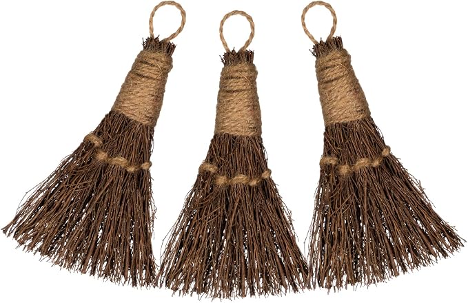 Cinnamon Broom - Cinnamon Scented 6in (3 Pack) Mini Broomsticks - Decorative Broom for Door Protection