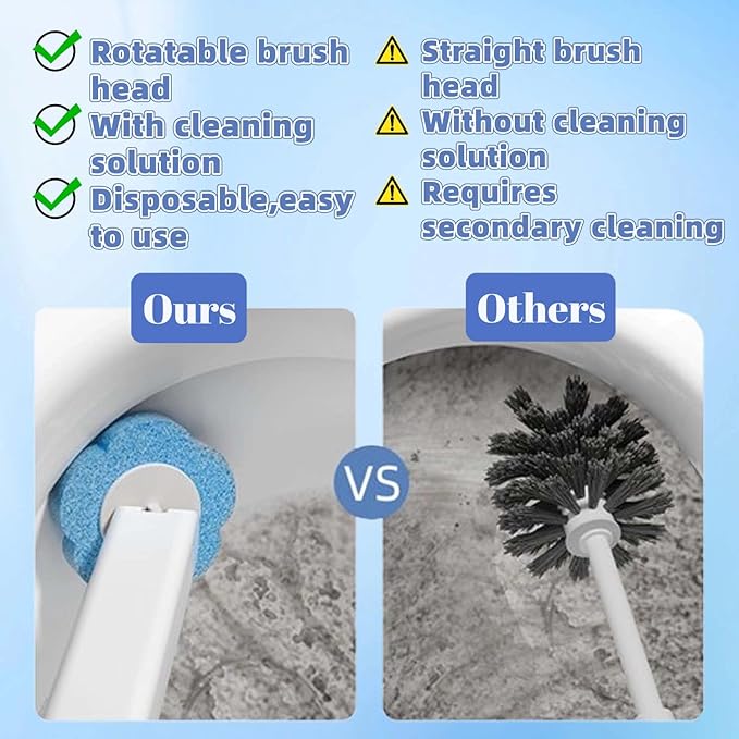 Disposable Toilet Brush,Toilet Bowl Brush with Holder,36 Refills Toilet Bowl Cleaner,Toilet Cleaning Supplies,Wall Mounted Toilet Wand Brush Kit for Cleaning and Bathroom Maintenance