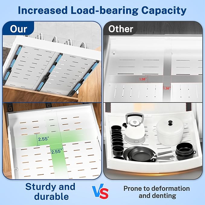Insputer 2 Pack Under Sink Organizer with Pull Out Cabinet Organizer Expandable (12.4"-20.08") W & (16.26"-22.44") D