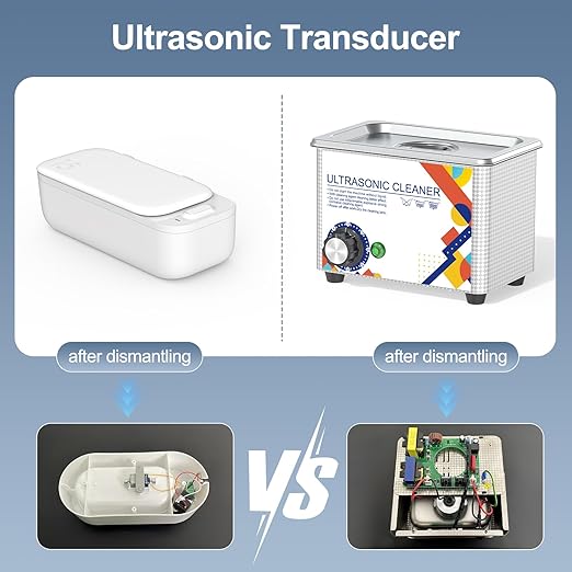 Granbo Ultrasonic Cleaner 800ML Ultrasonic Jewelry Cleaner 40kHz with Knob Timer, 304 Stainless Steel Sonic Cleaner, 110V Ultrasonic Parts Cleaner for Denture Dental Oral Irrigator Parts Glasses