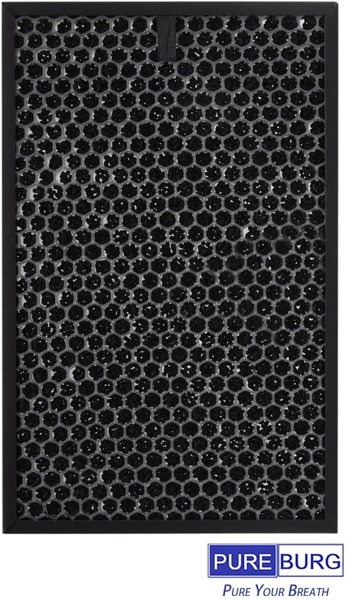 PUREBURG FXJ80UW Replacement Filter Set Compatible with Sharp FZ-J80HFU FZ-J80DFU Fits FXJ80UW FX-J80U-W Plasmacluster Air Purifier,H13 HEPA Active Carbon