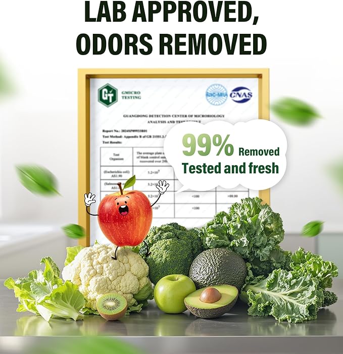 Fridge Deodorizer, 10-Year Odor Eliminator for Refrigerator & Freezer, No Baking Soda Needed, Long-Lasting Refrigerator Odor Eliminator, Neutralizes Food Smells, Space-Saving Kitchen Gadget