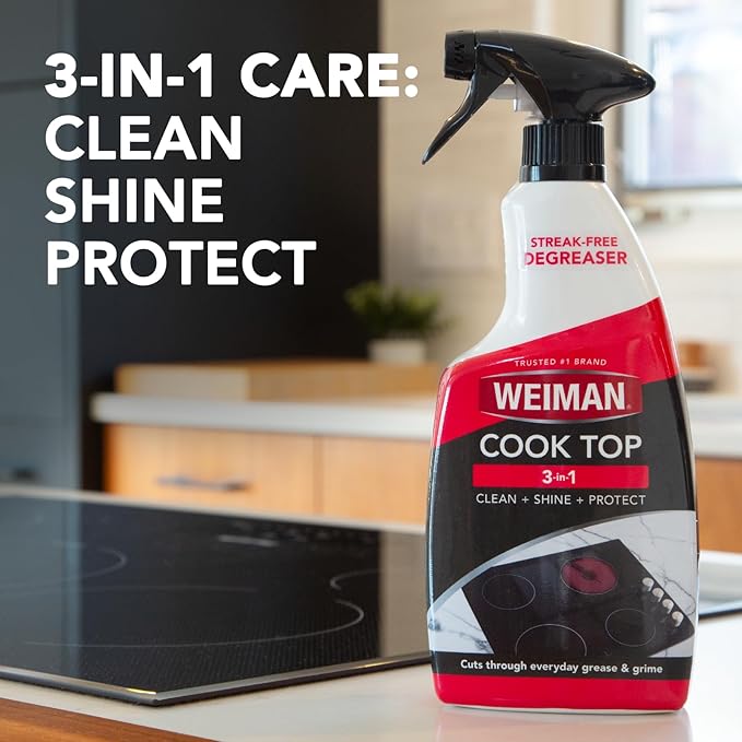 Weiman 6-Pack Cooktop Cleaning Spray – Cooktop & Oven Cleaner for Streak & Residue Free - Non-Abrasive Degreaser Safe for Glass & Ceramic